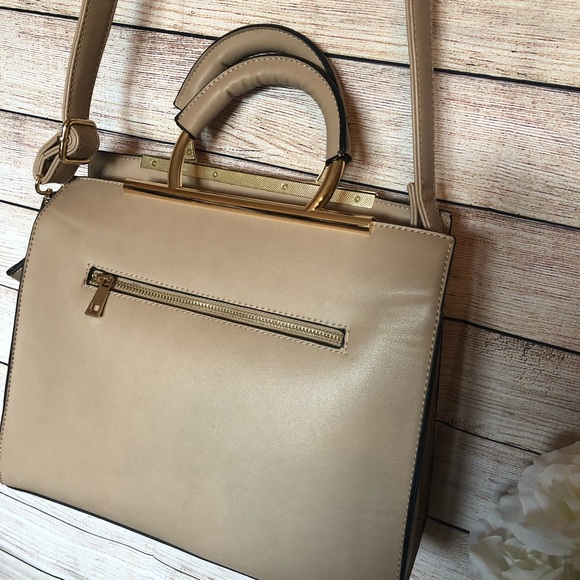 Pink & Tan Color Block Crossbody Purse - Picture 6 of 7